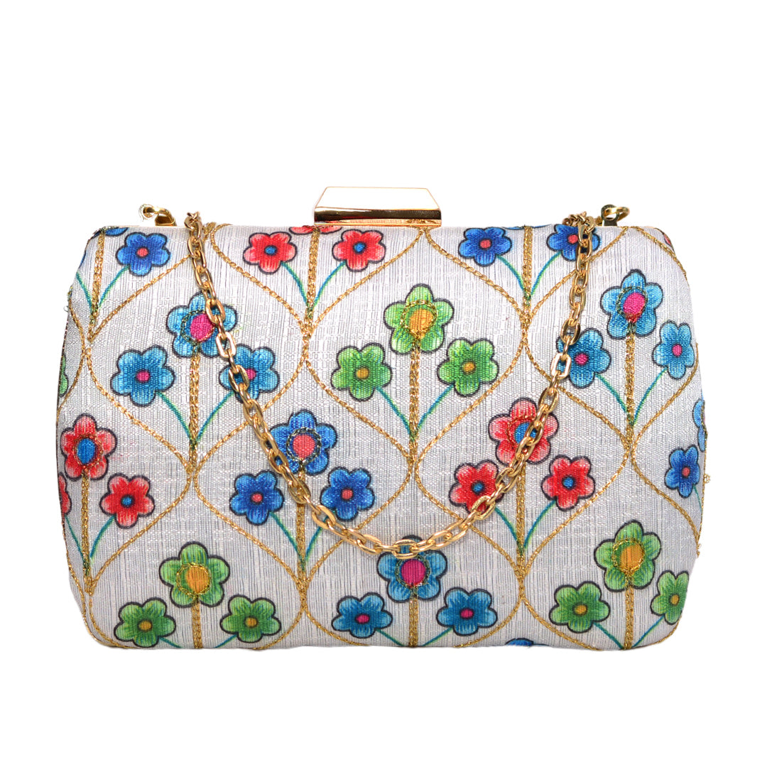 Floral Clutch On White Background