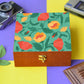 Red And Yellow Flower Printed Hamper Box