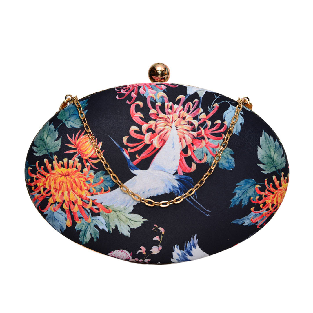 Beautiful Flower Bird Print Clutch