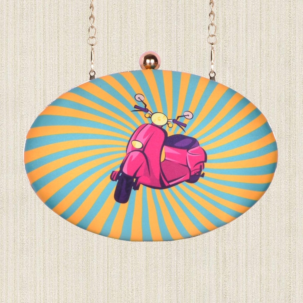 Arktlim Retro Scooter Printed Clutch