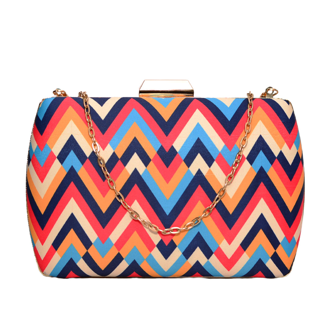 Multi Color Zig Zag Clutch