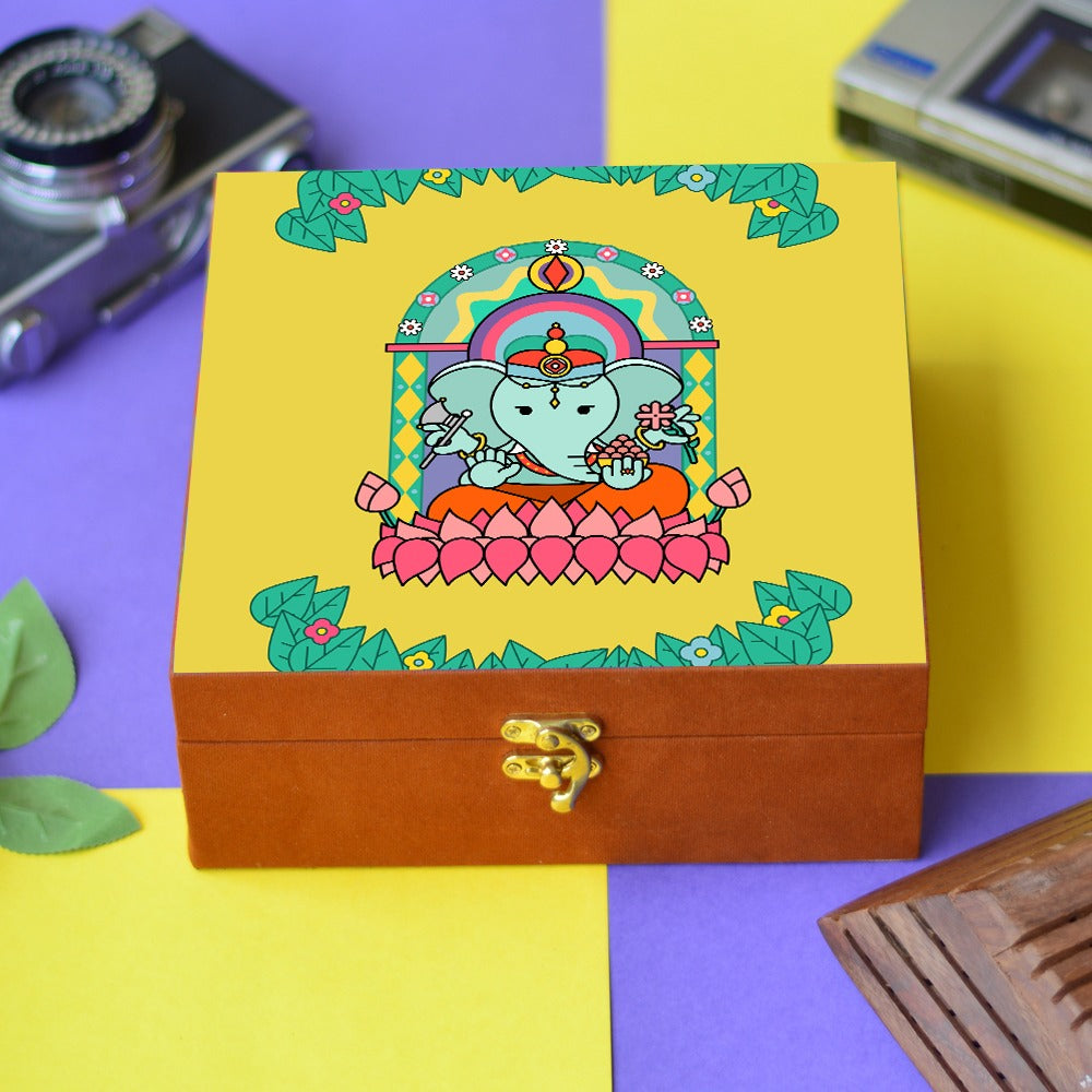 God Ganesh Printed Hamper Box