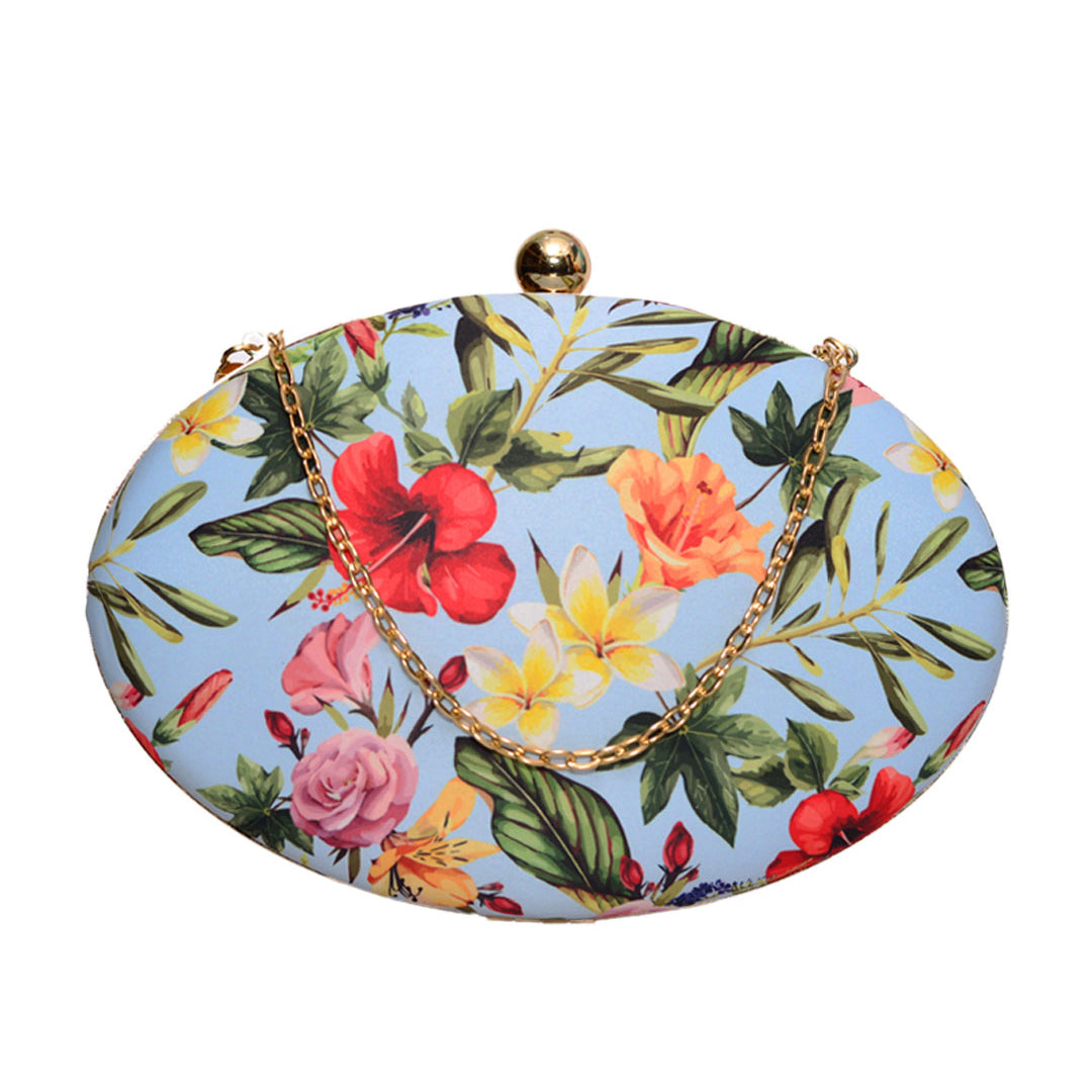 Blue Floral Clutch