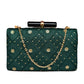 Green Sequins Embroidered Clutch