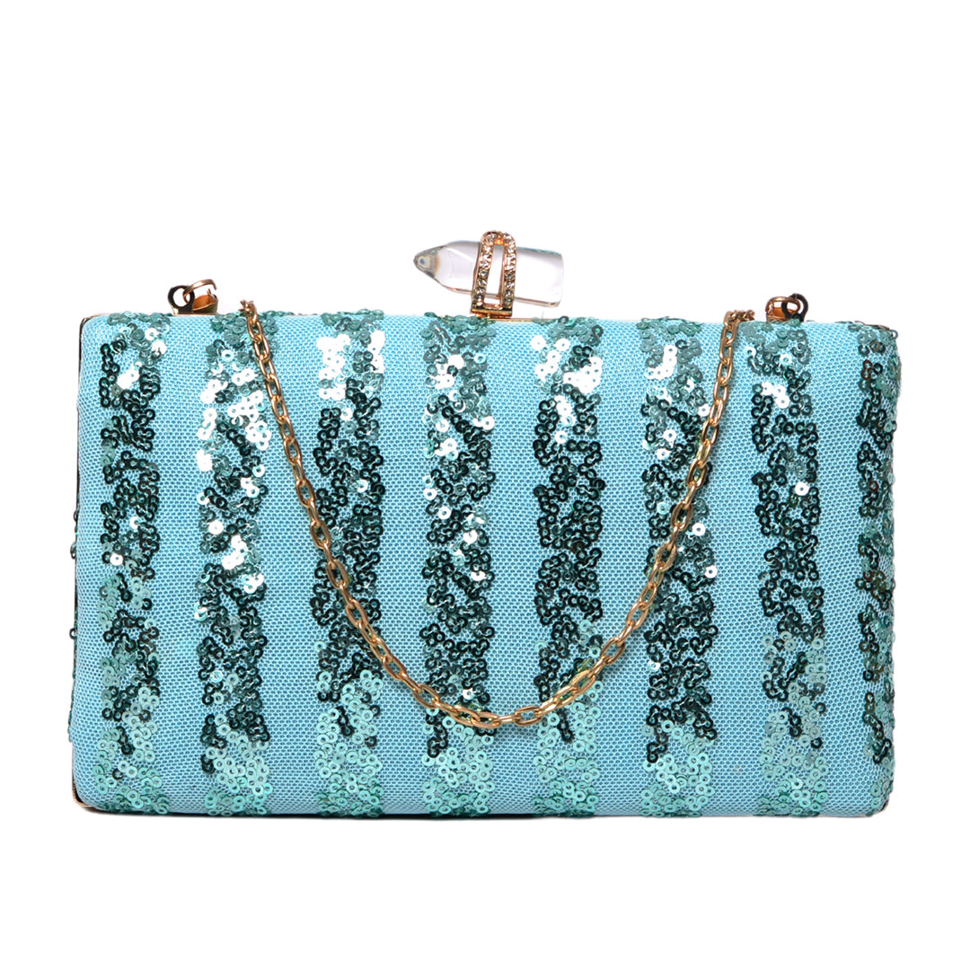 Artklim Bright Blue Sequin Clutch