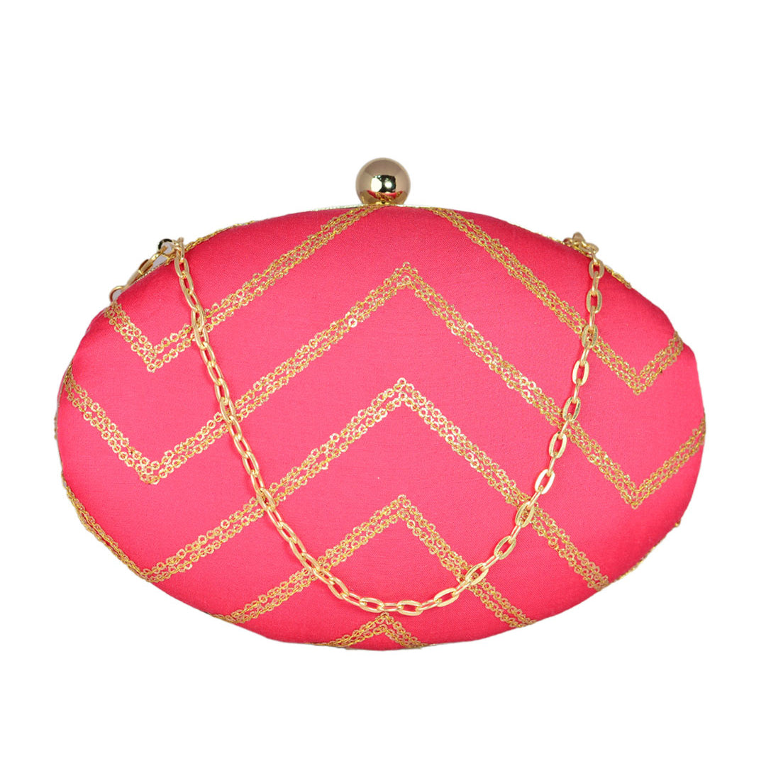 Pink Zig Zag Clutch