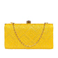 Yellow Embroidered Rectangular Clutch