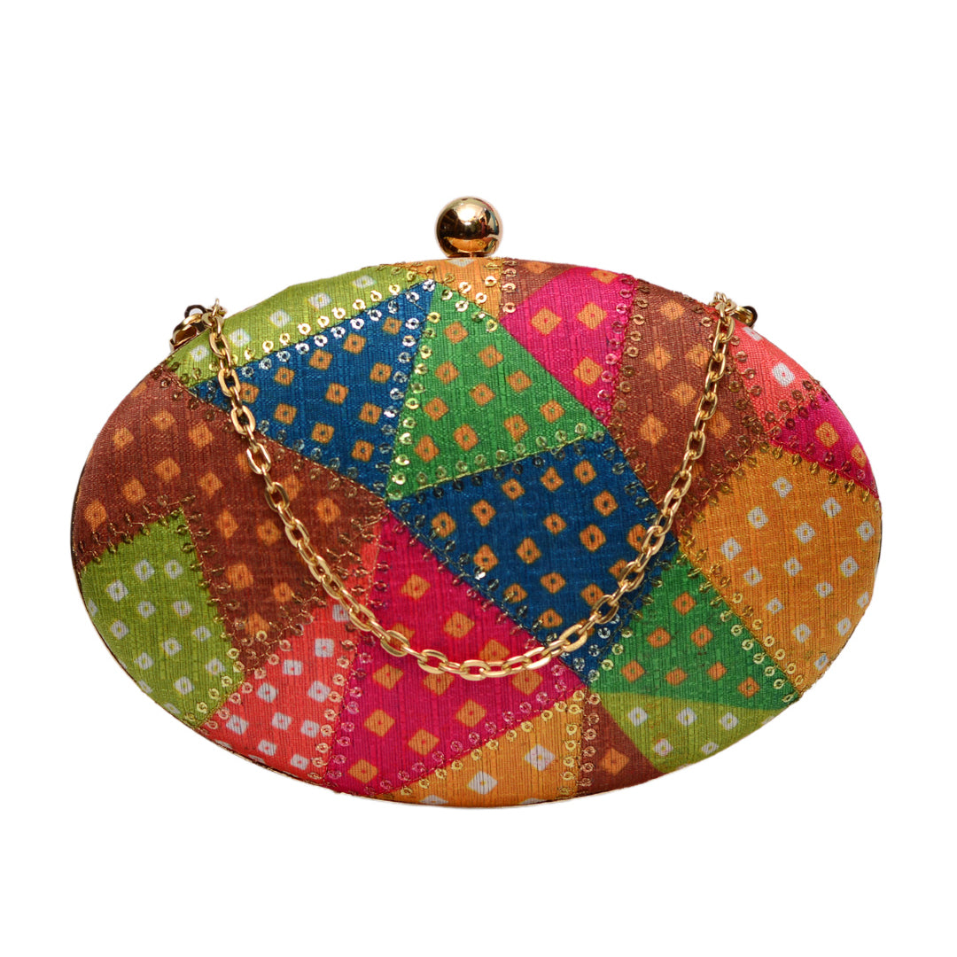 Multicolor Abstract Clutch