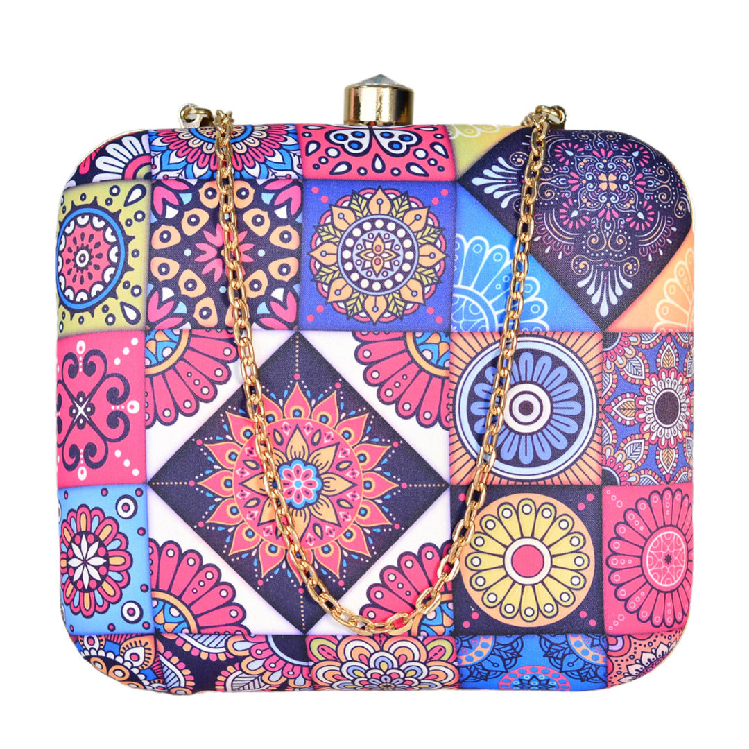 Multipattern Mandala Clutch