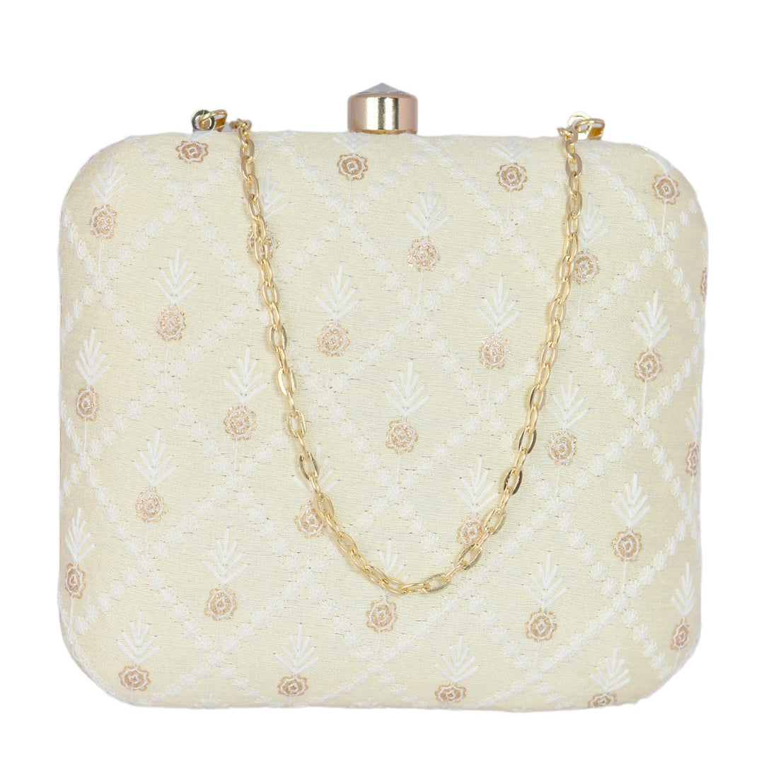 Diamond Shape Embroidered Clutch