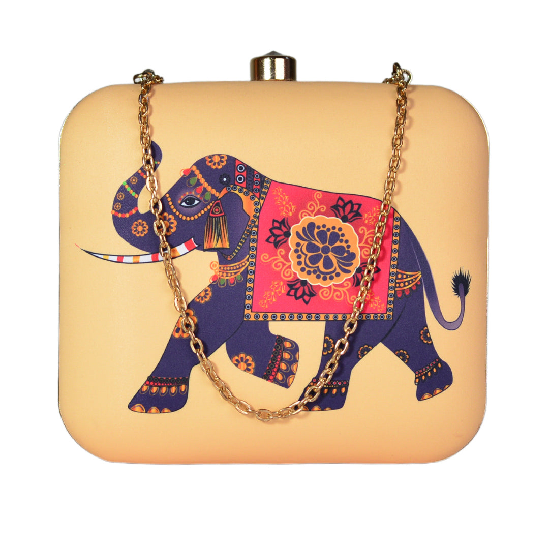 Elephant Printed Clutch