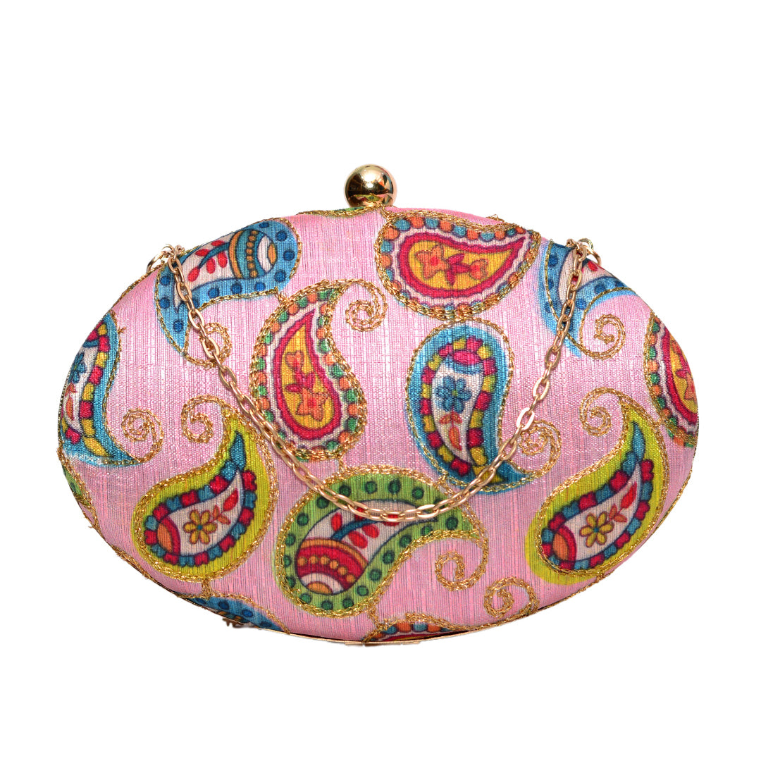 Pink Oval Shaped Clutch