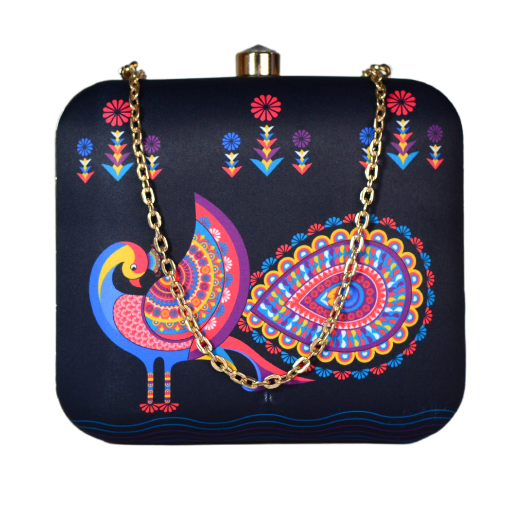 Peacock Pattern Clutch