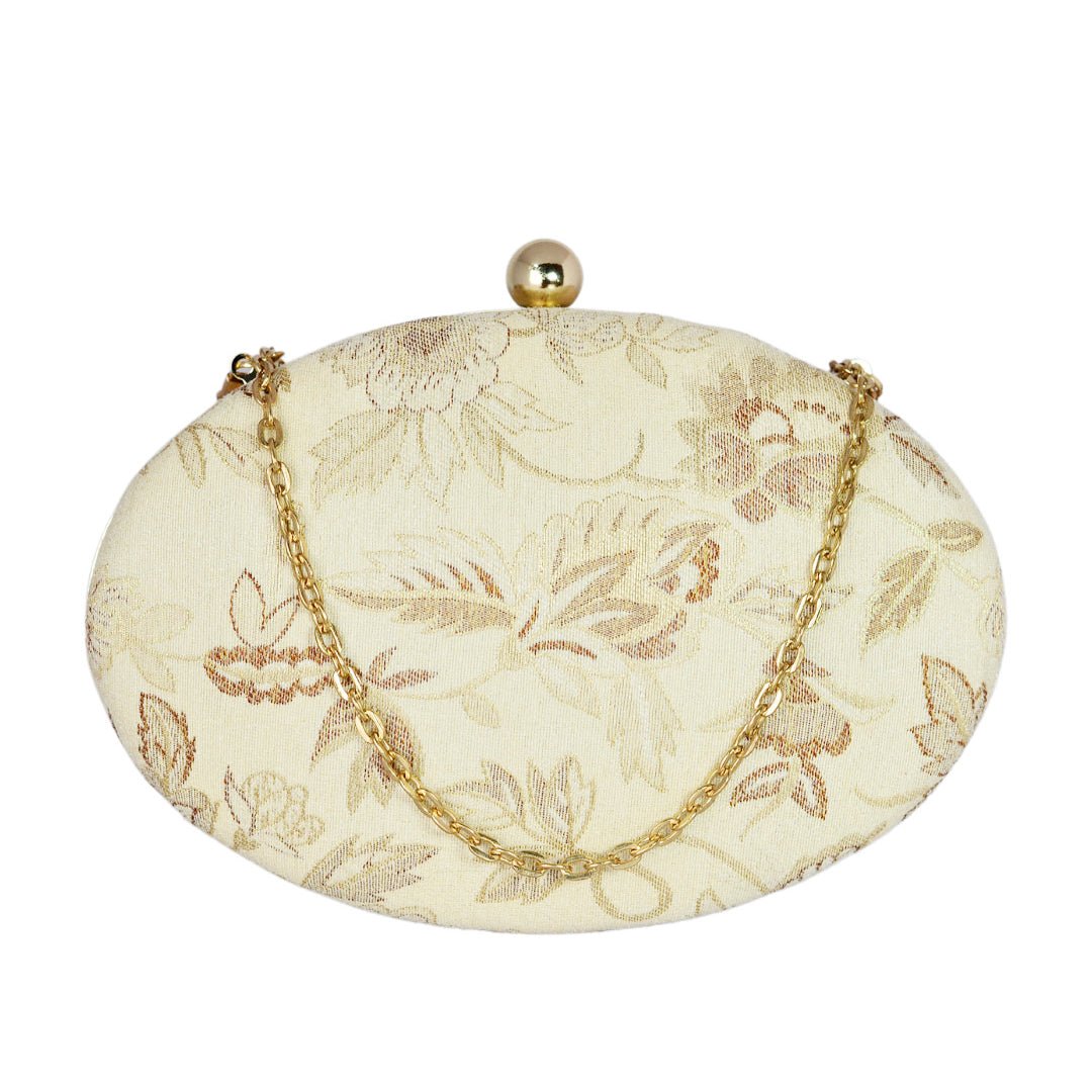 Leaf Pattern Fabric Clutch