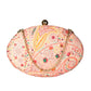 Pink Printed Oval Clutch