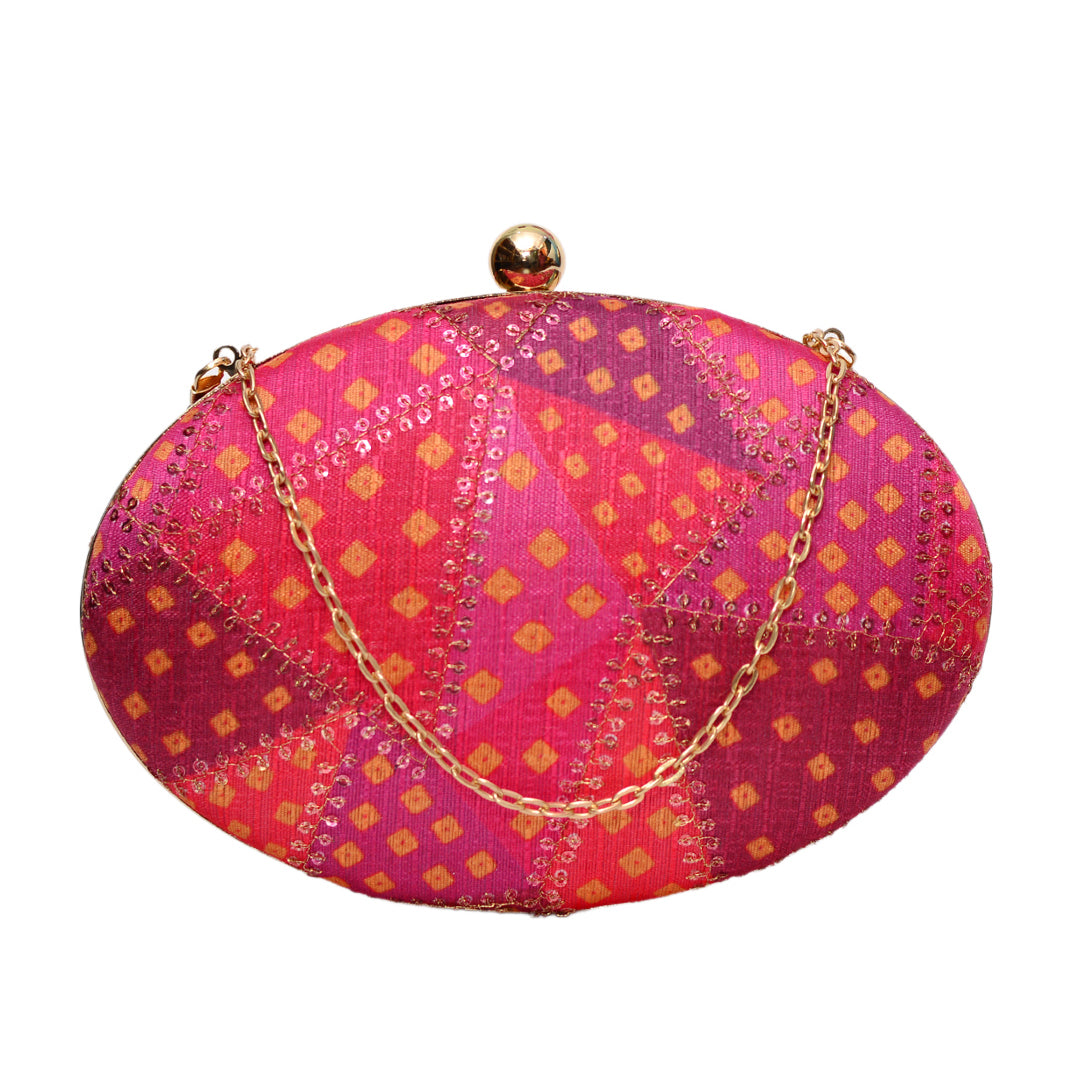 Shades Of Pink Abstract Clutch