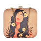 Wavy Hair Printed Clutch