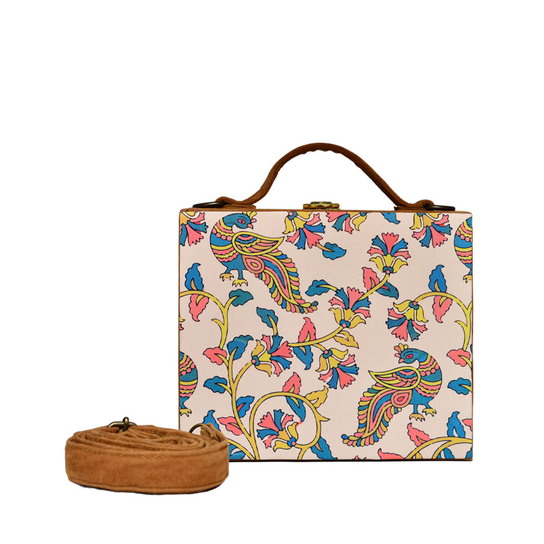 Colorful Peacock Printed Suitcase Style