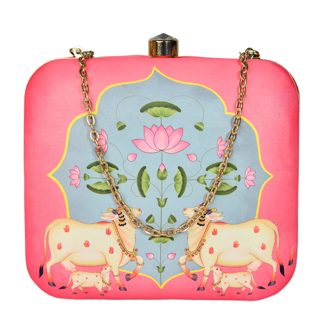 Cow Printed Clutch