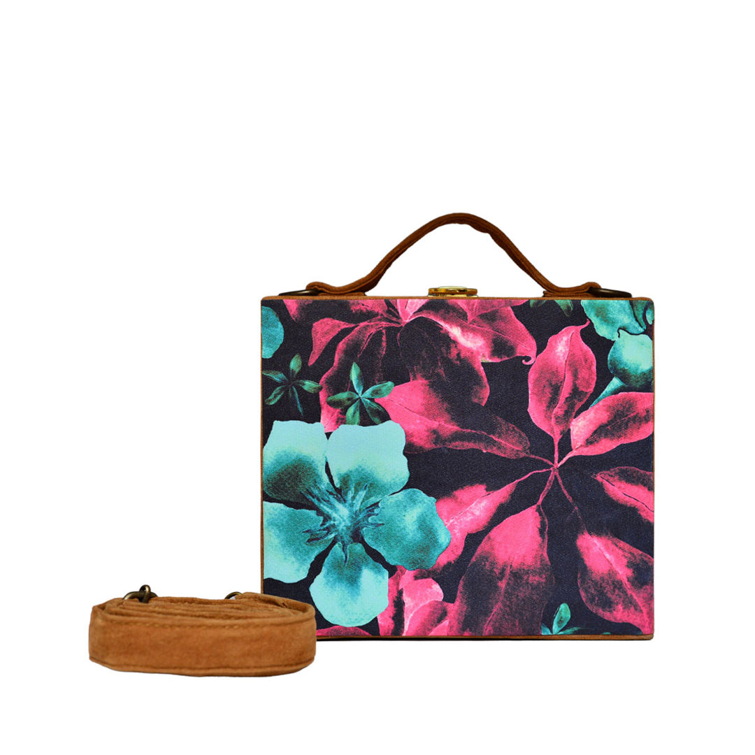 Pink-Blue Floral Suitcase Style