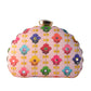 Artklim Bright Pink Base with a Burst of Colors Clutch