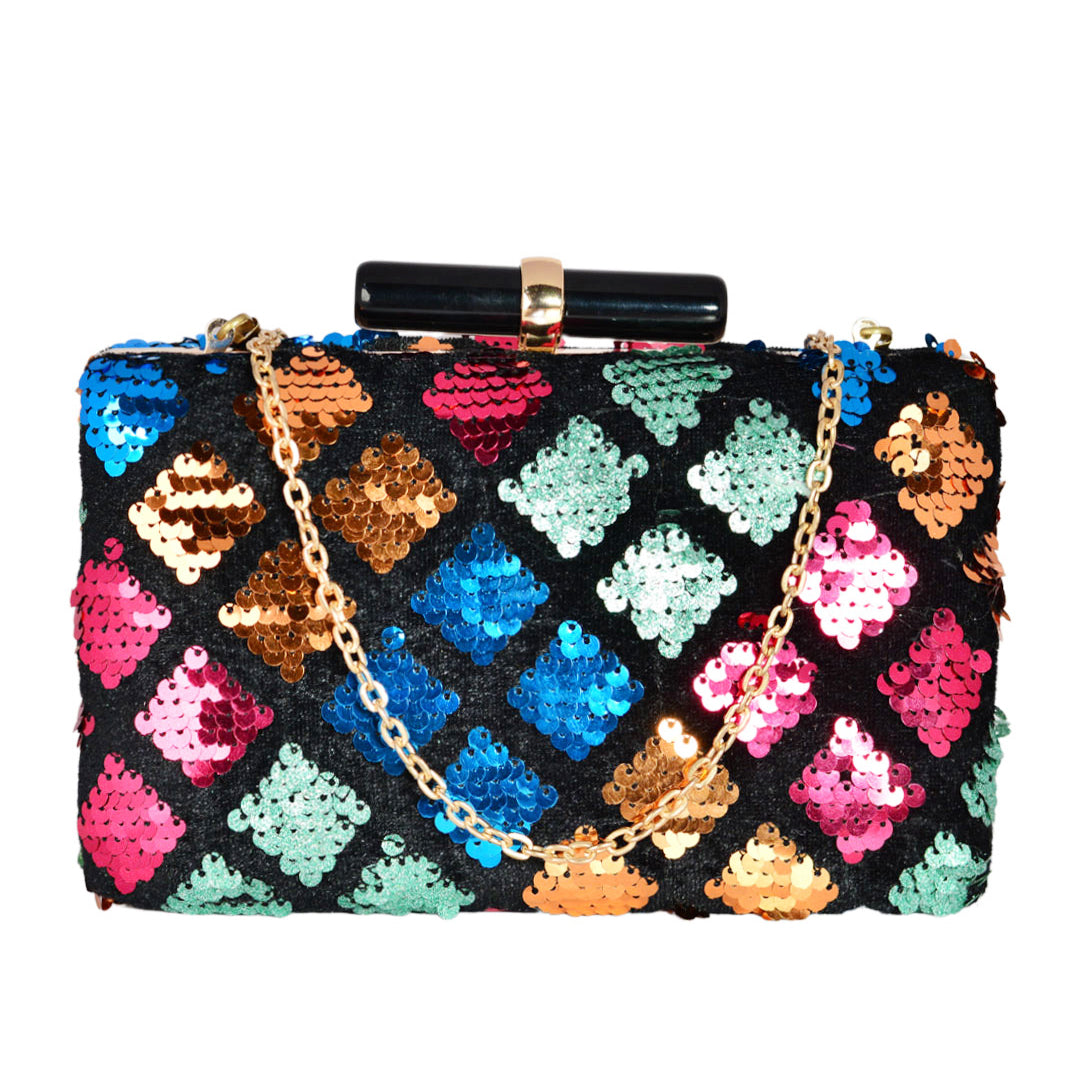 Multicolor Symmetrical Style Clutch