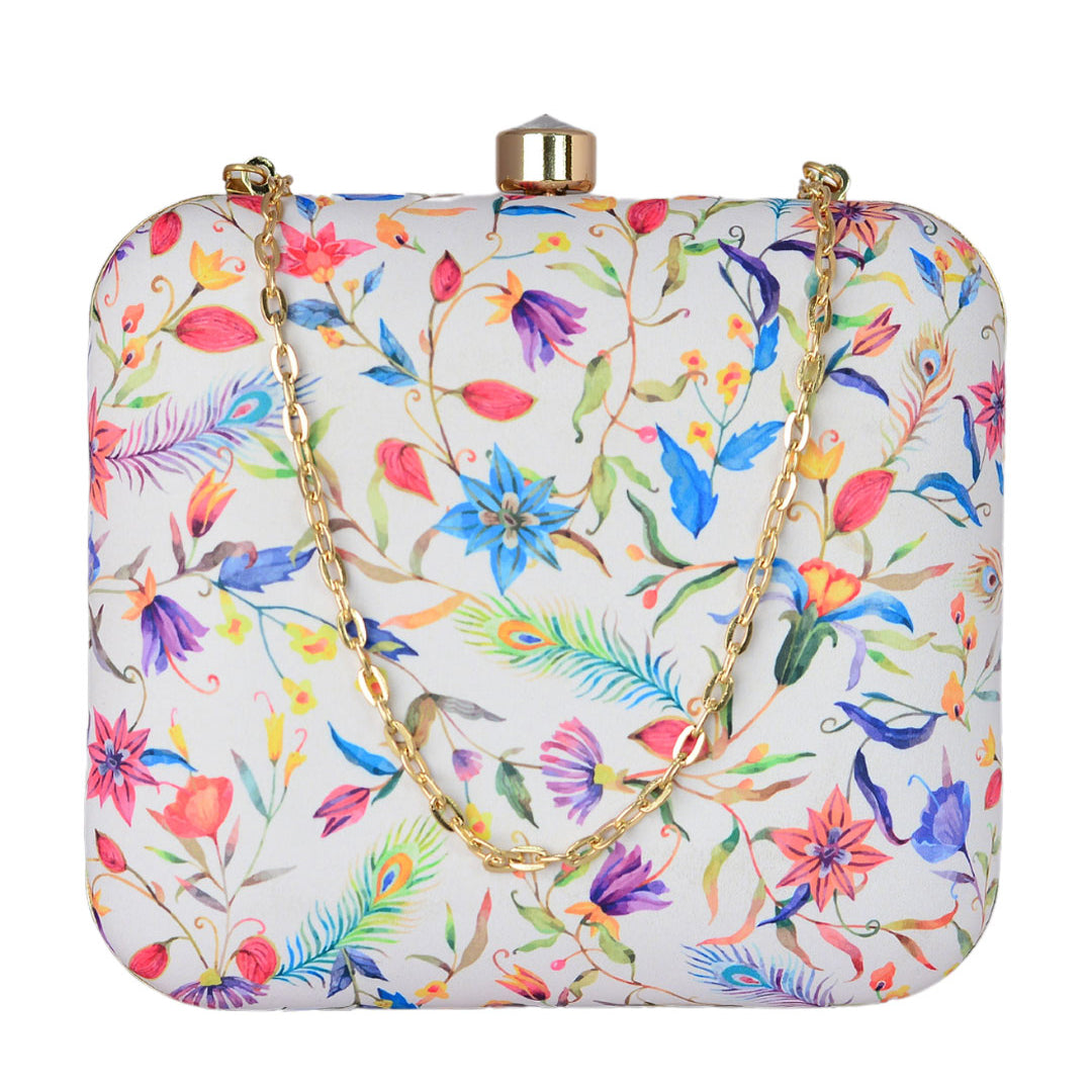 Multicolor Floral Print Clutch