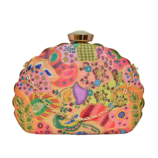 Aesthetic Embroidered Moon Clutch