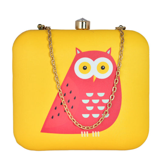 Red Owl Printed Clutch