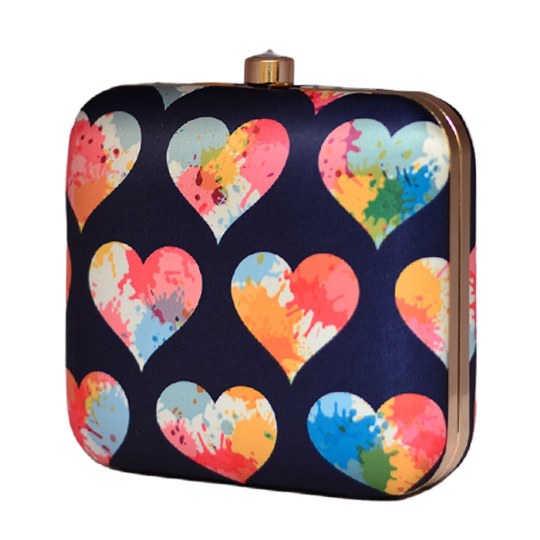 Artklim Colorful Heart Printed Clutch