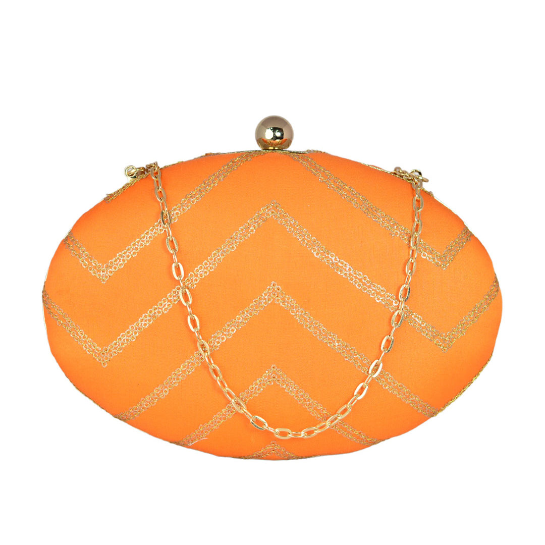 Orange Zig Zag Clutch