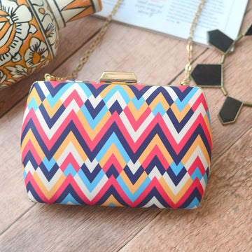 Multi Color Zig Zag Clutch