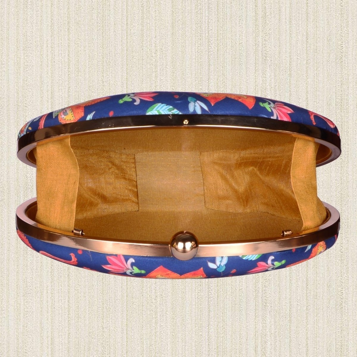Blue Floral Printed Clutch