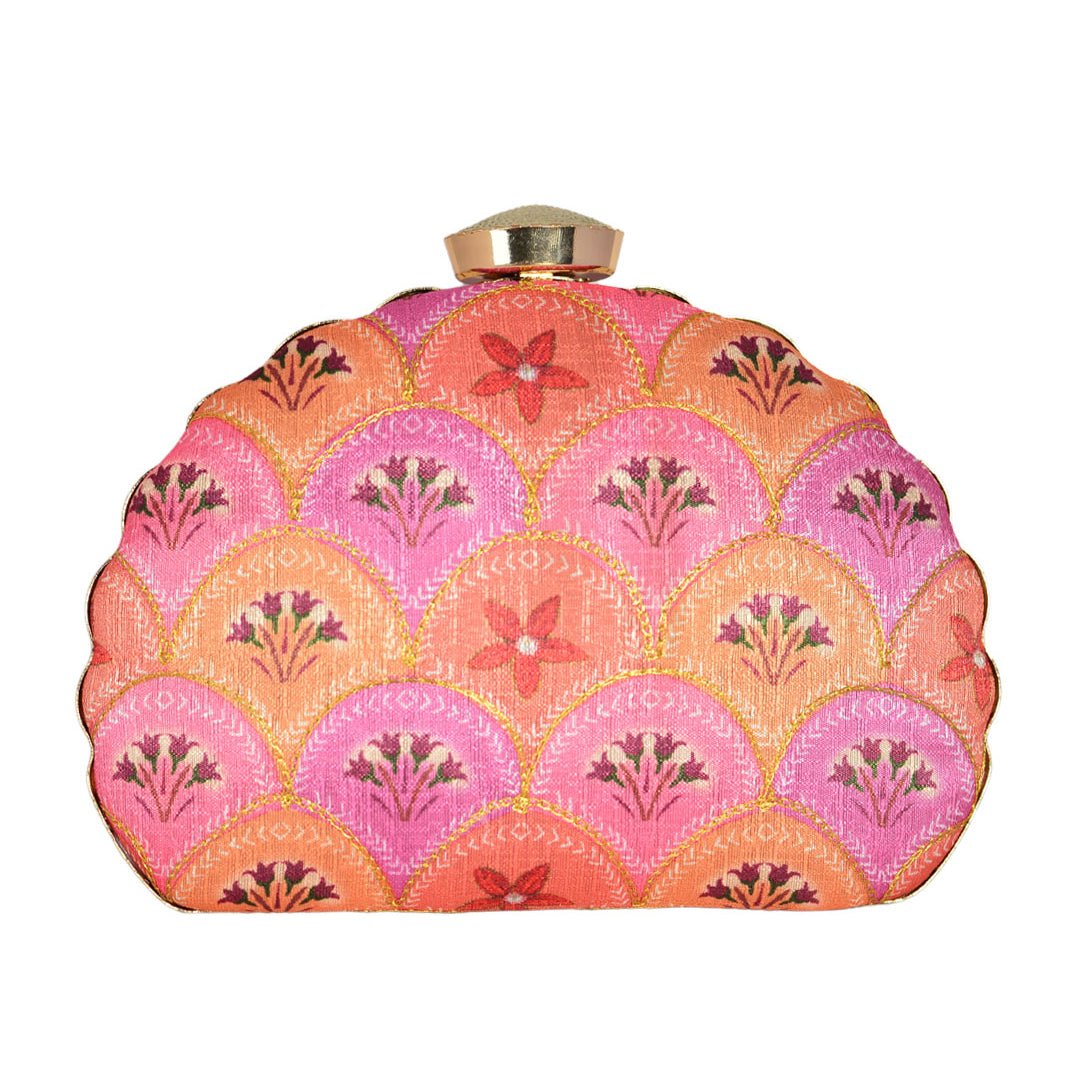 Pink Orange Moon Clutch