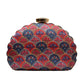 Artklim Bright Pink and Blue Traditional Print Clutch