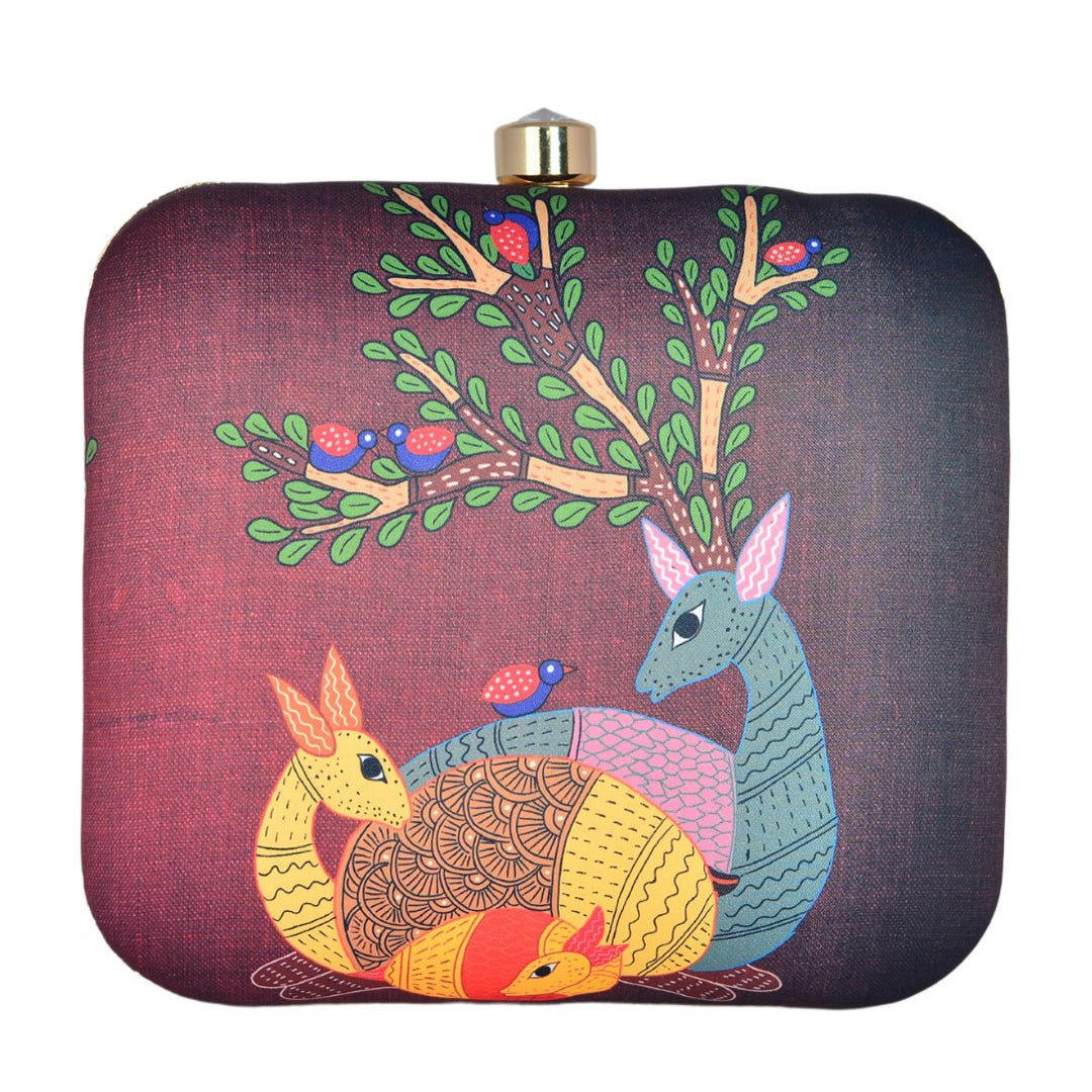 Deer Printed Clutch