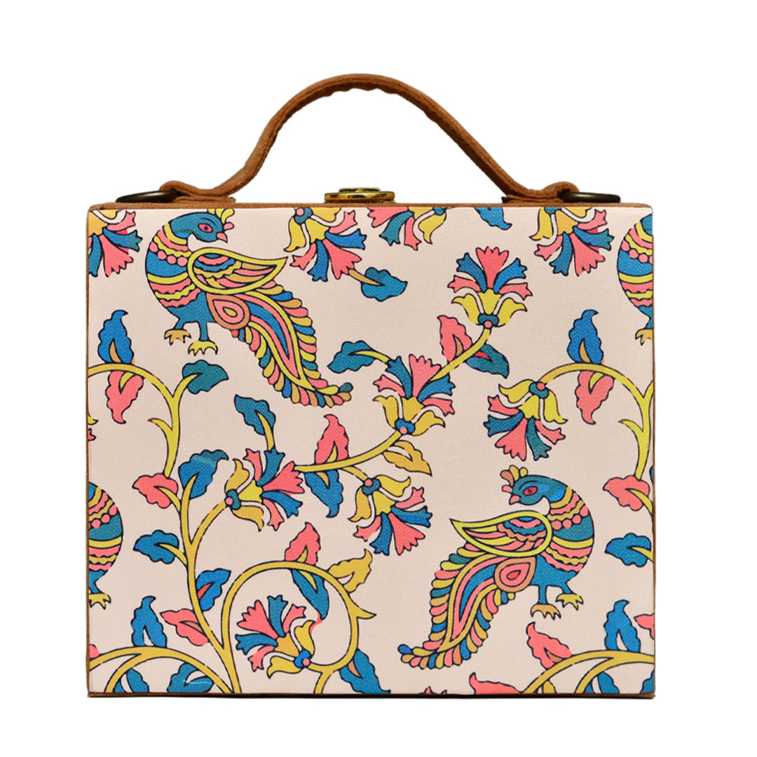 Colorful Peacock Printed Suitcase Style