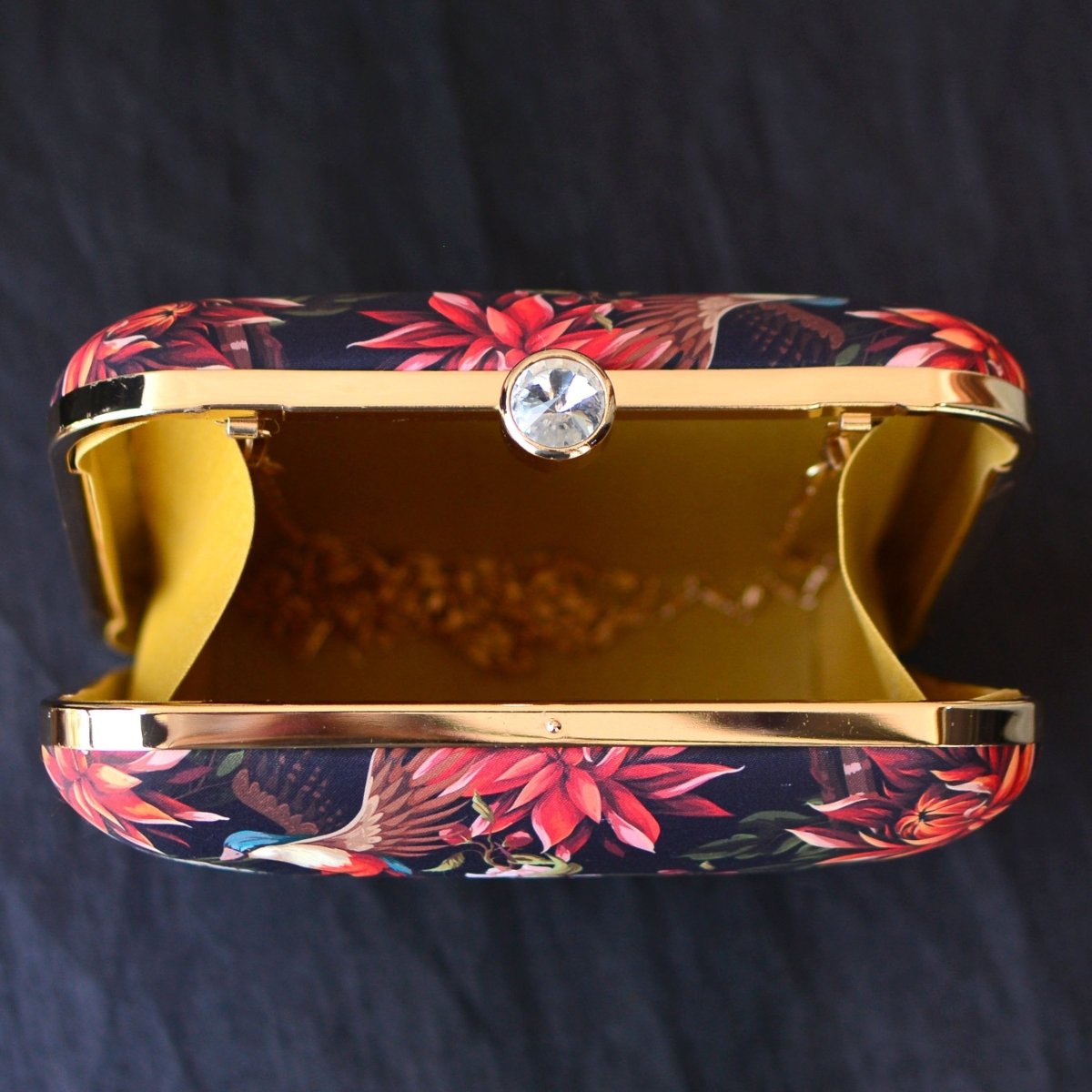 Artklim Bird and Flower Printed Clutch