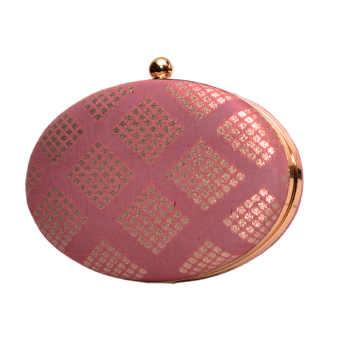 Artklim Rose Pink Oval Shaped Clutch