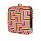 Funky Peach And Yellow Pattern Clutch