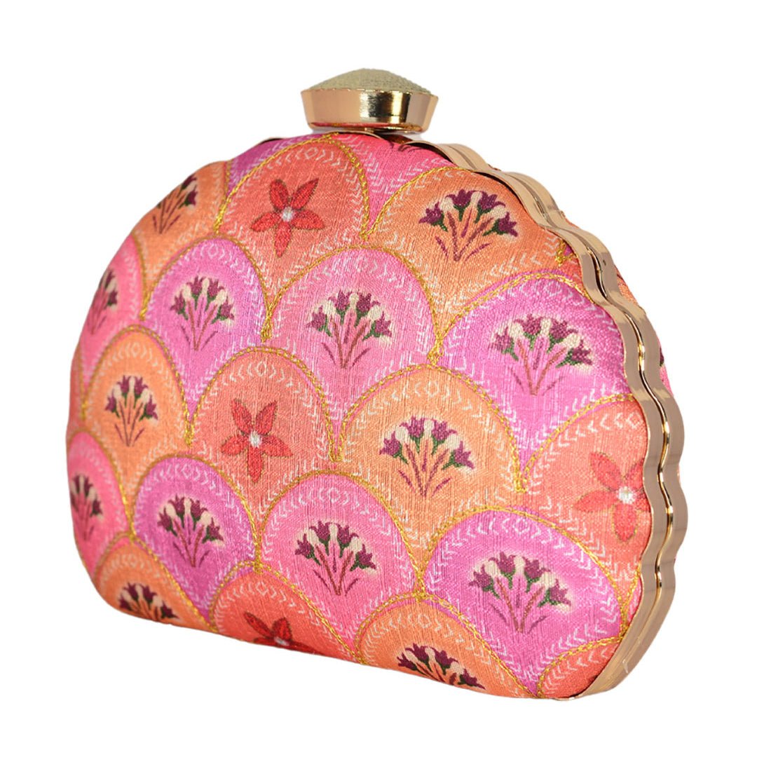 Pink Orange Moon Clutch