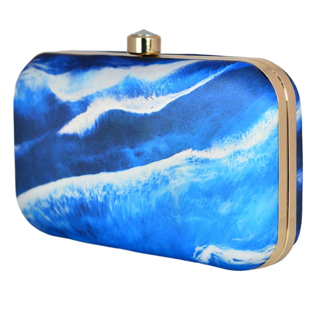 Blue Resin Print Clutch