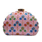Artklim Bright Pink Base With a Burst of Colors Clutch