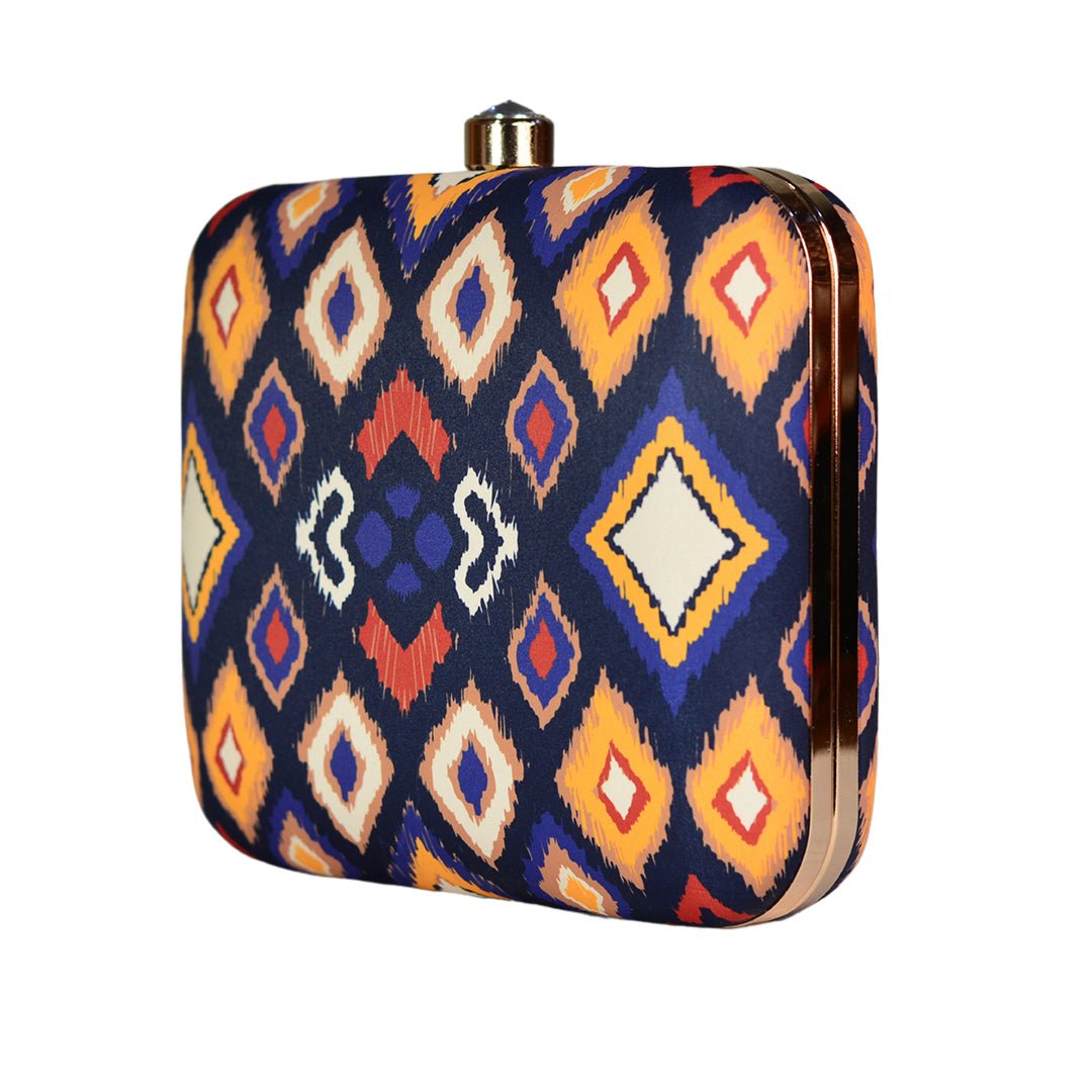 Royal Blue Diamond Pattern Clutch