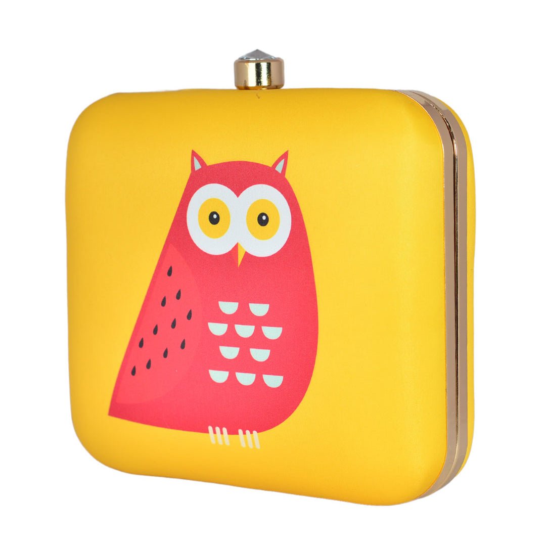 Red Owl Printed Clutch
