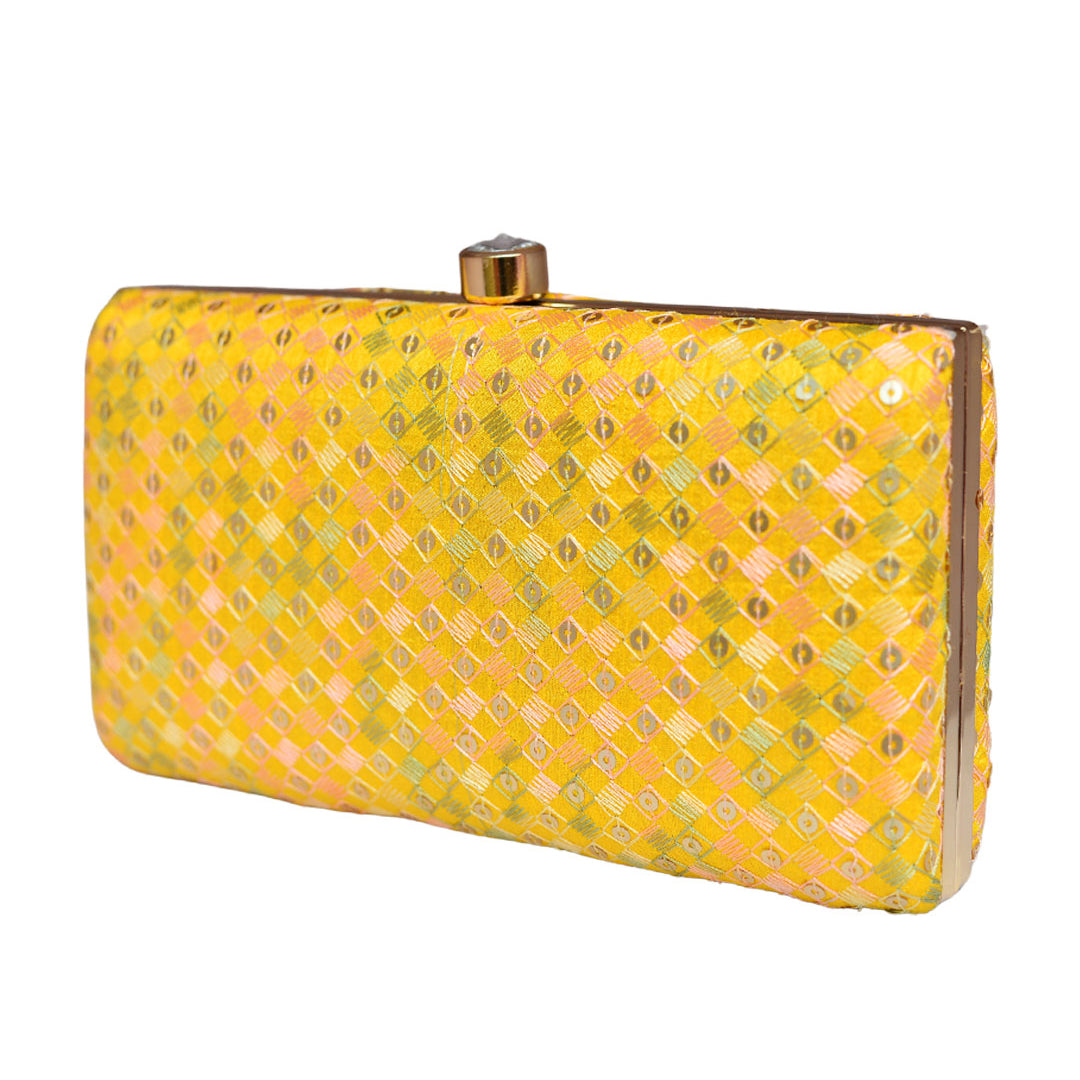 Lemon yellow best sale clutch bag