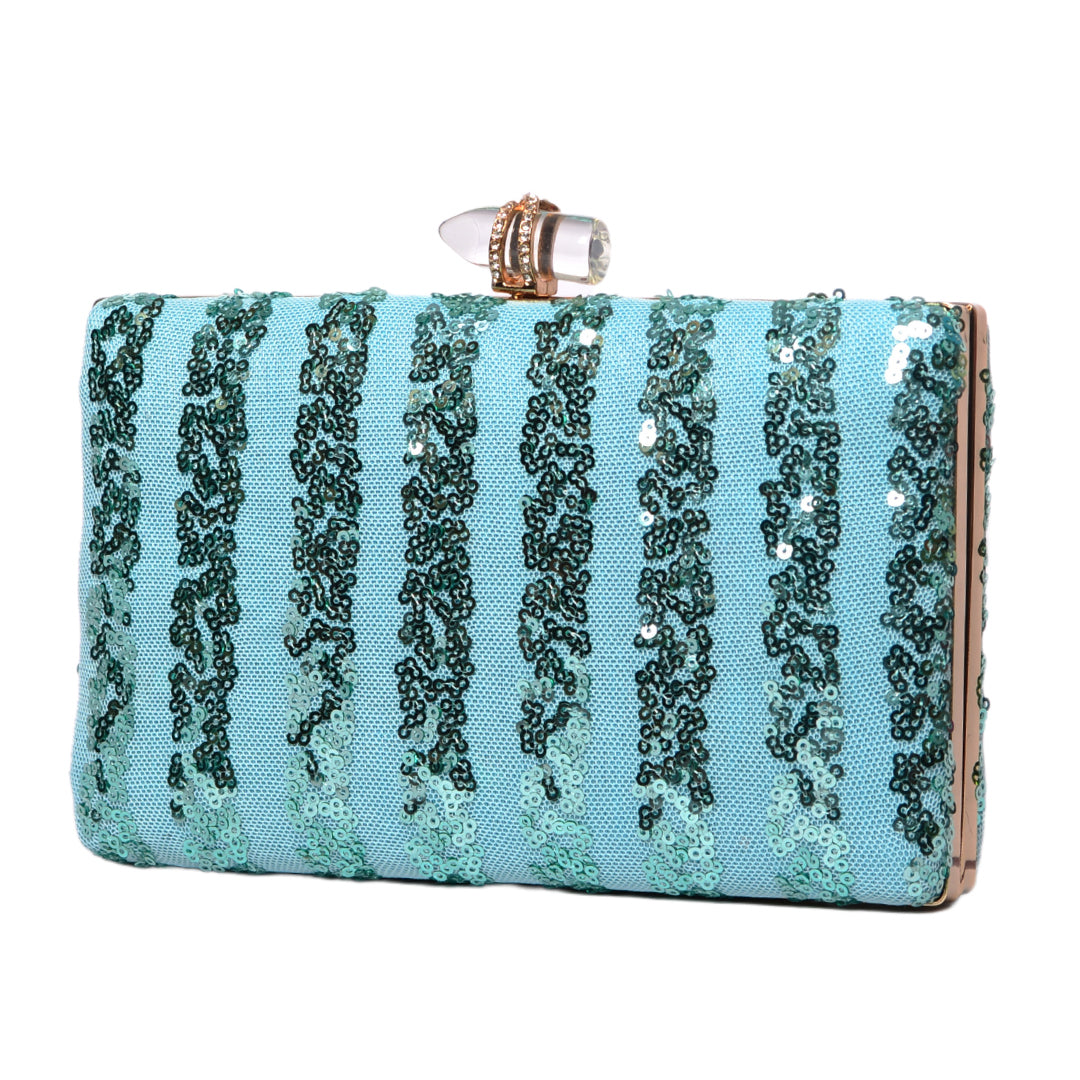 Artklim Bright Blue Sequin Clutch