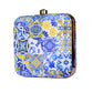 Blue And Yellow Printed Clutch