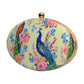 Peacock And Floral Printed Clutch