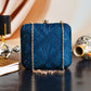 Artklim Dark Blue Box Shape Clutch